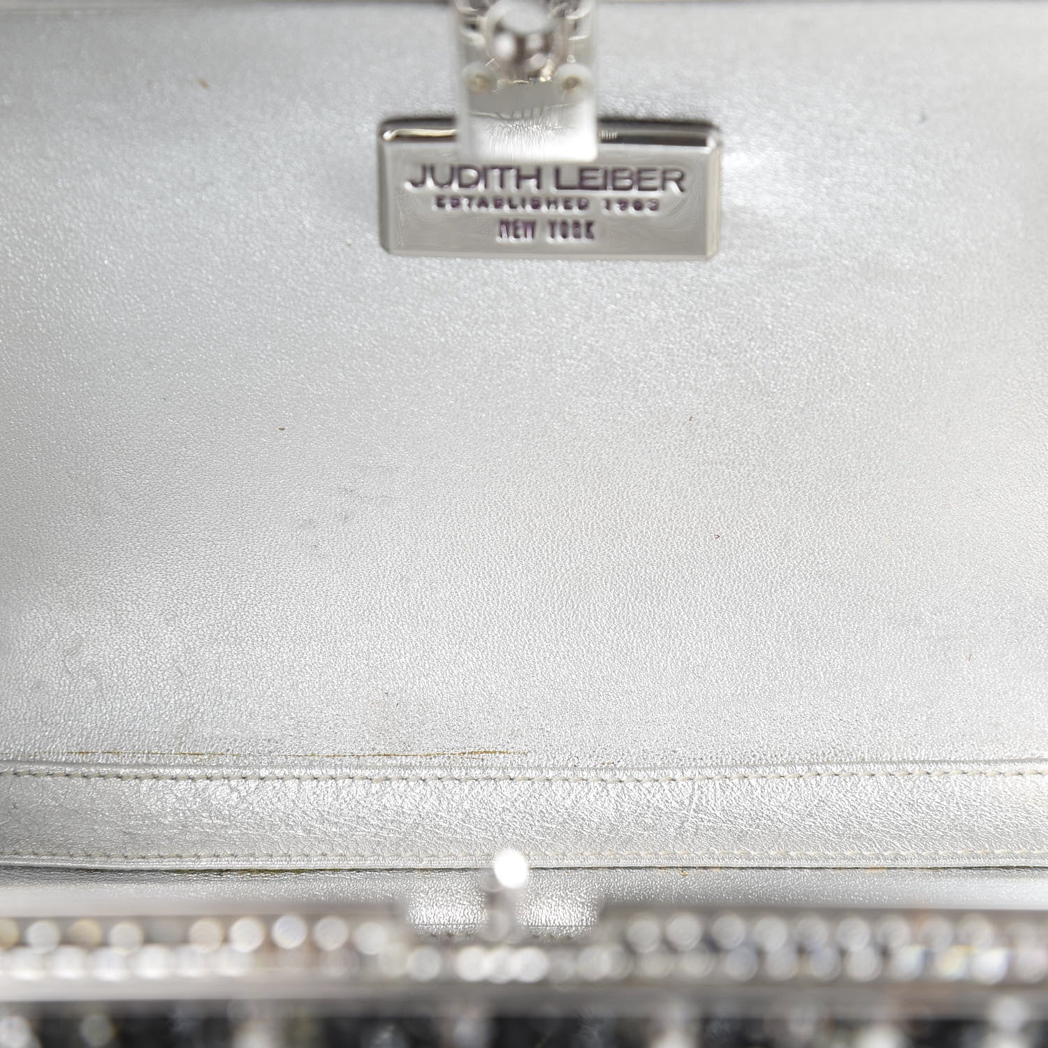 Judith Leiber Crystal Minaudiere Clutch Black Silver 7 of 11