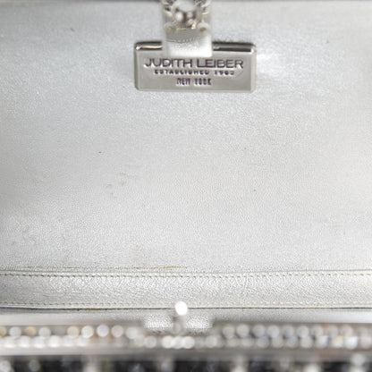 Judith Leiber Crystal Minaudiere Clutch Black Silver 7 of 11