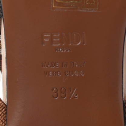 Fendi Technical Mesh FF Colibri Slingback Ballerina Flats 39.5 Tobacco Moro Camelia Beige Caramello 8 of 9