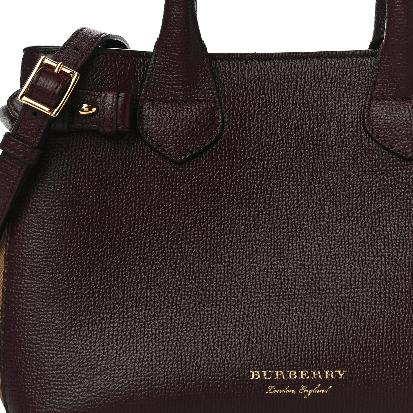 Derby Calfskin House Check Small Bi-Color Mahogany Red