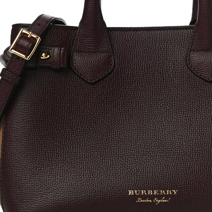 Burberry Derby Calfskin House Check Small Bi-Color Mahogany Red 7 of 9