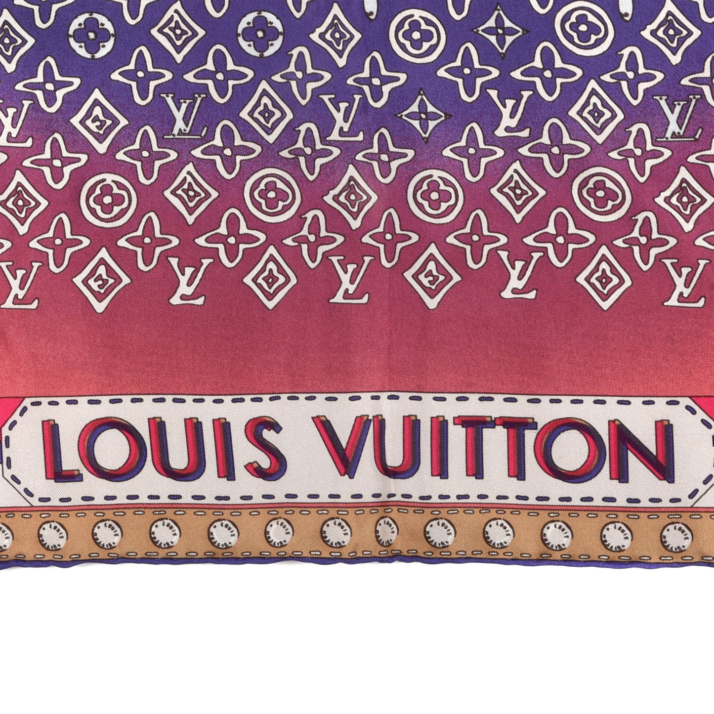 Silk Monogram Map Square Scarf