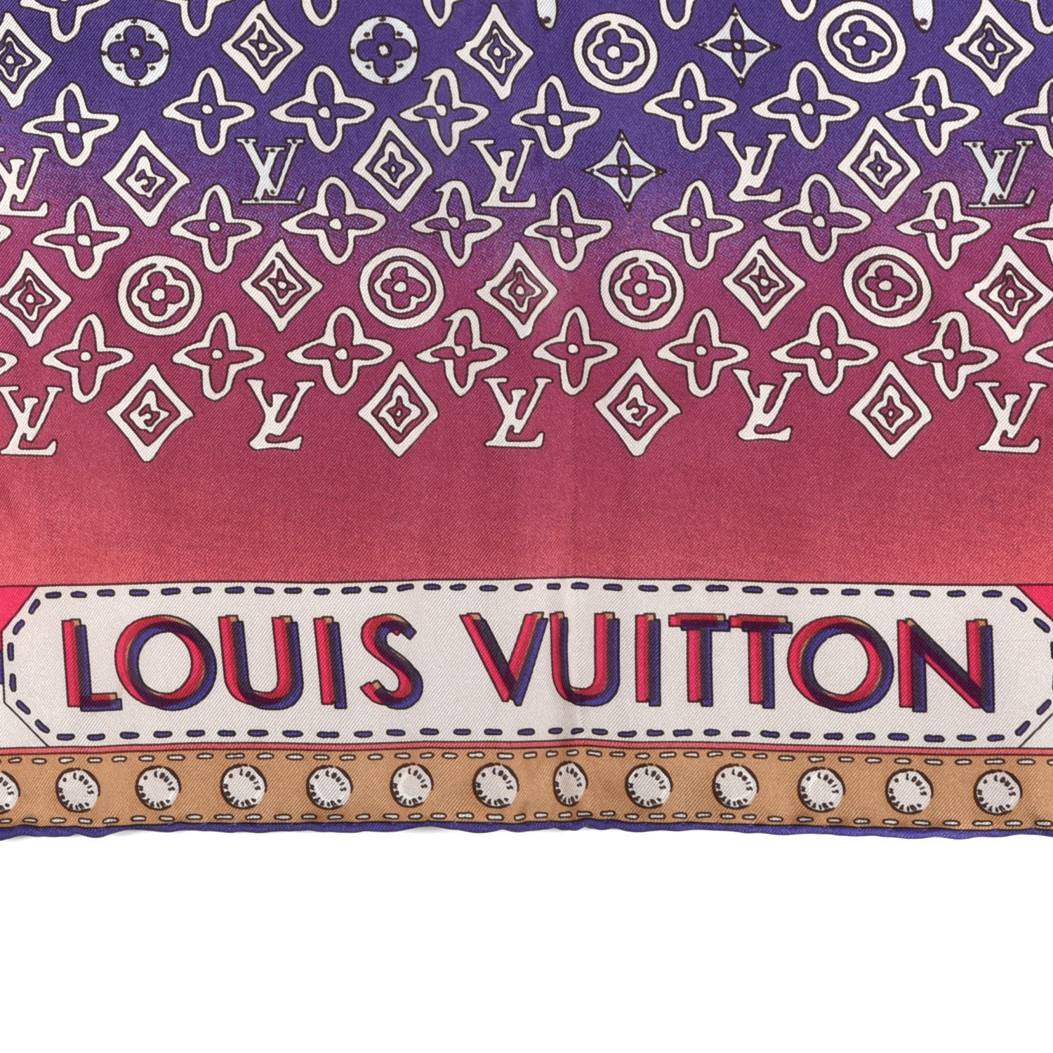 Louis Vuitton Silk Monogram Map Square Scarf 2 of 3