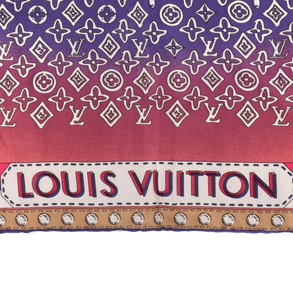 Louis Vuitton Silk Monogram Map Square Scarf 2 of 3