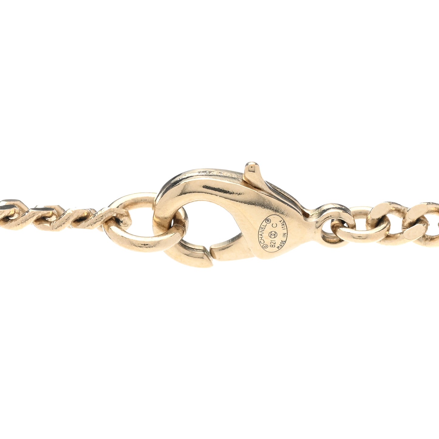 Crystal Dog Tag Charm Necklace Gold