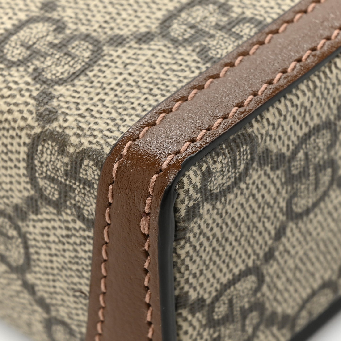 GG Supreme Monogram Mini Horsebit 1955 Shoulder Bag Beige Brown Sugar