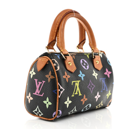 Louis Vuitton Monogram Multicolor Mini Sac HL Speedy Black 3 of 9