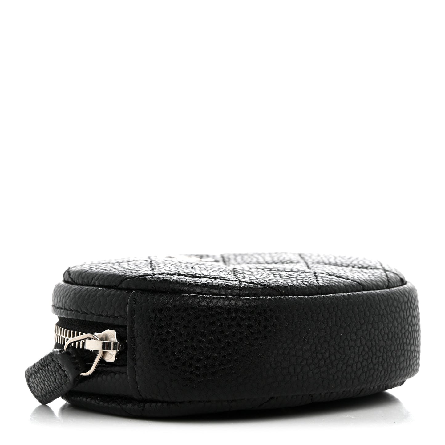 Caviar Quilted Zip Around Classic Coin Purse Black