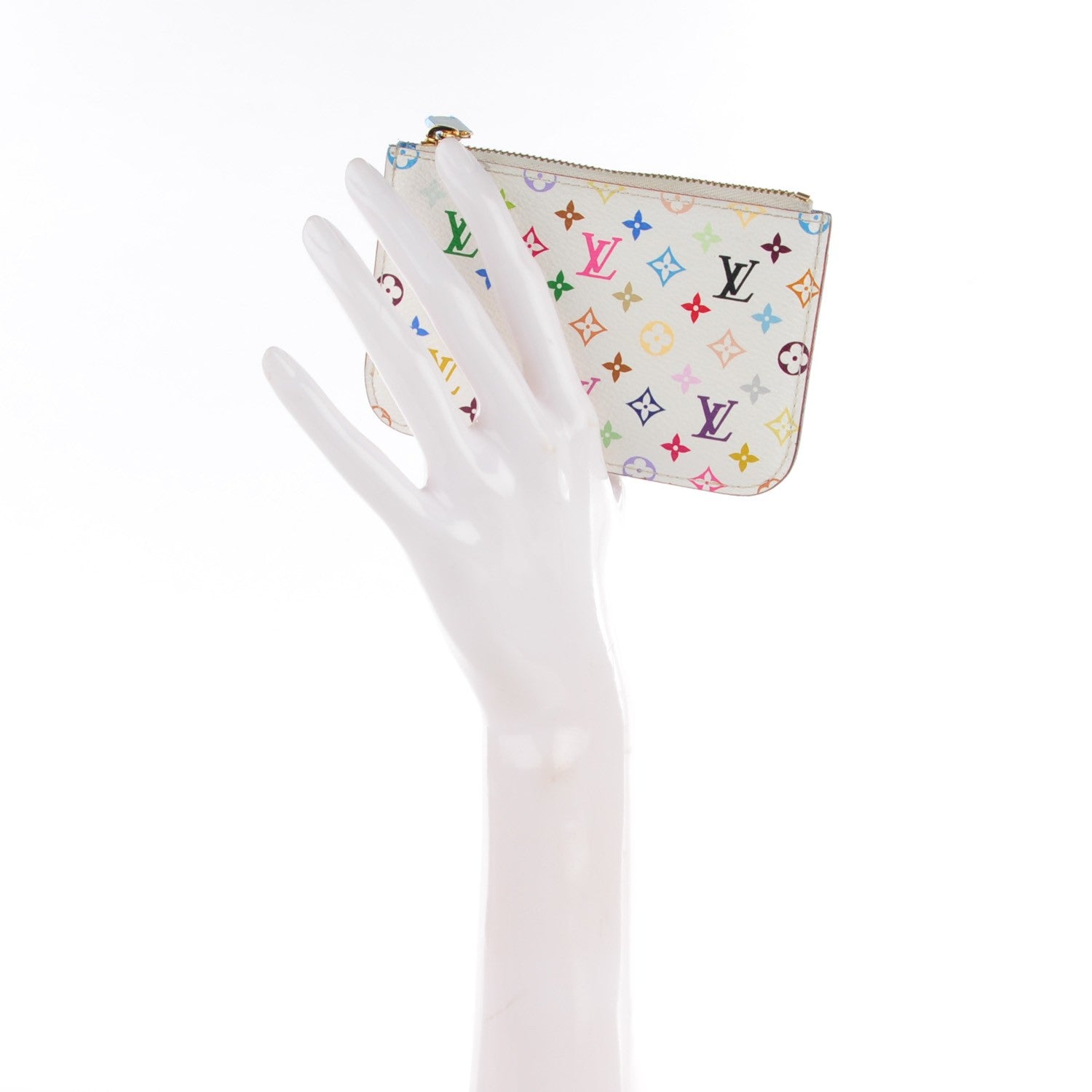 Louis Vuitton Monogram Multicolor Key Pouch White Anie 2 of 7
