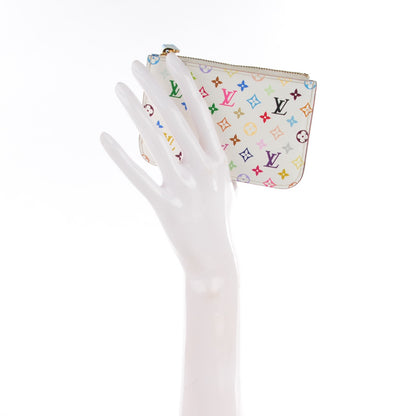 Louis Vuitton Monogram Multicolor Key Pouch White Anie 2 of 7