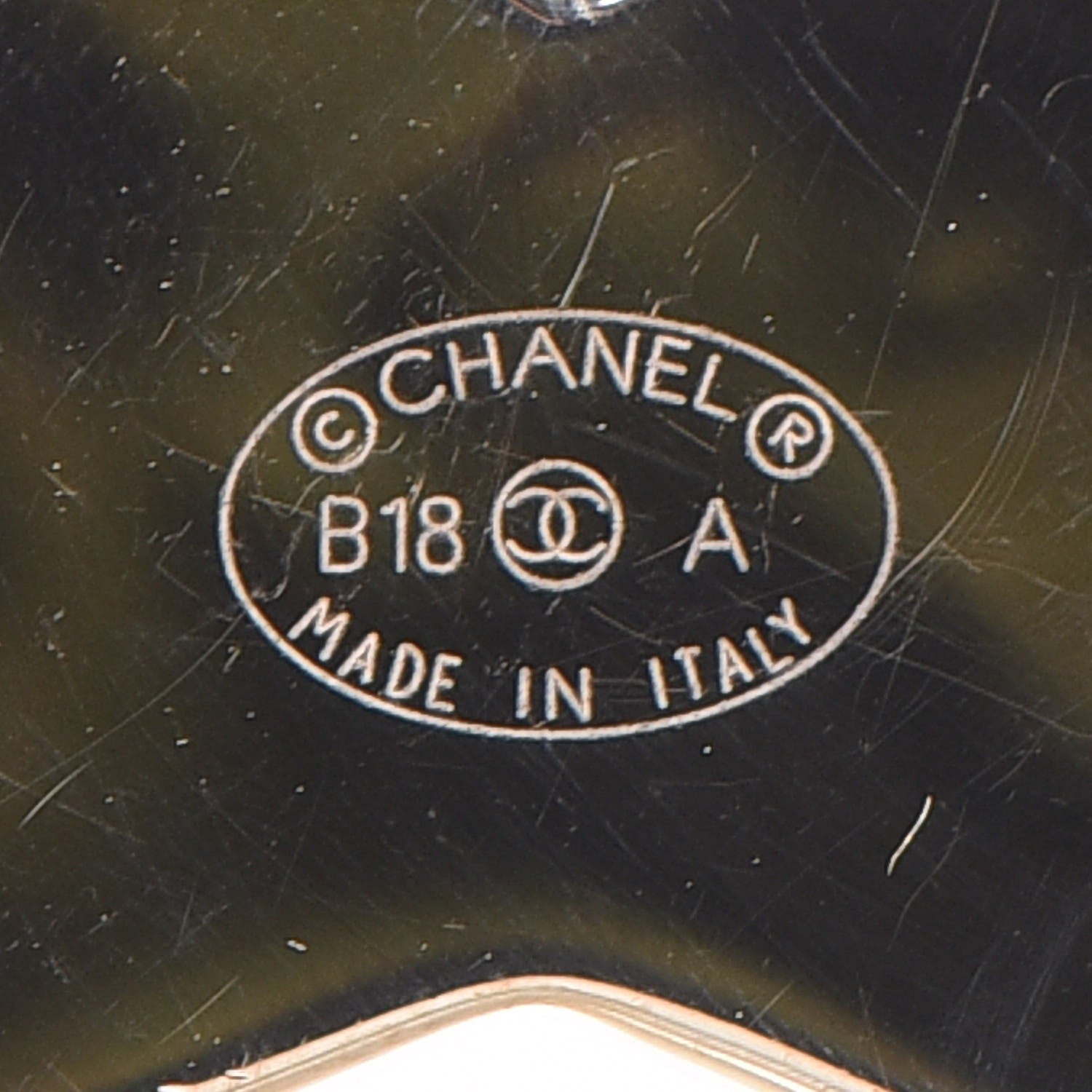 Chanel Crystal Enamel Stripe CC Brooch Black Gold 4 of 4