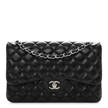 Chanel Lambskin Quilted Jumbo Double Flap Black 1 of 11