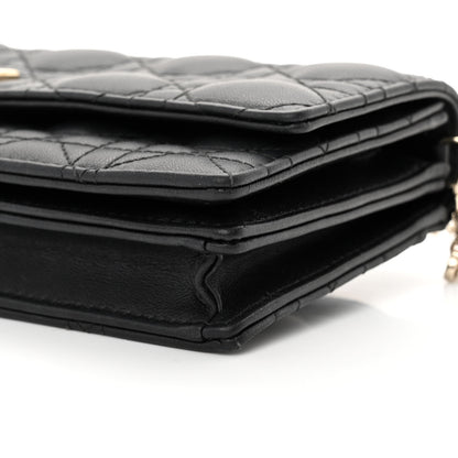 Christian Dior Lambskin Lady Dior Top Handle Clutch Black 11 of 15