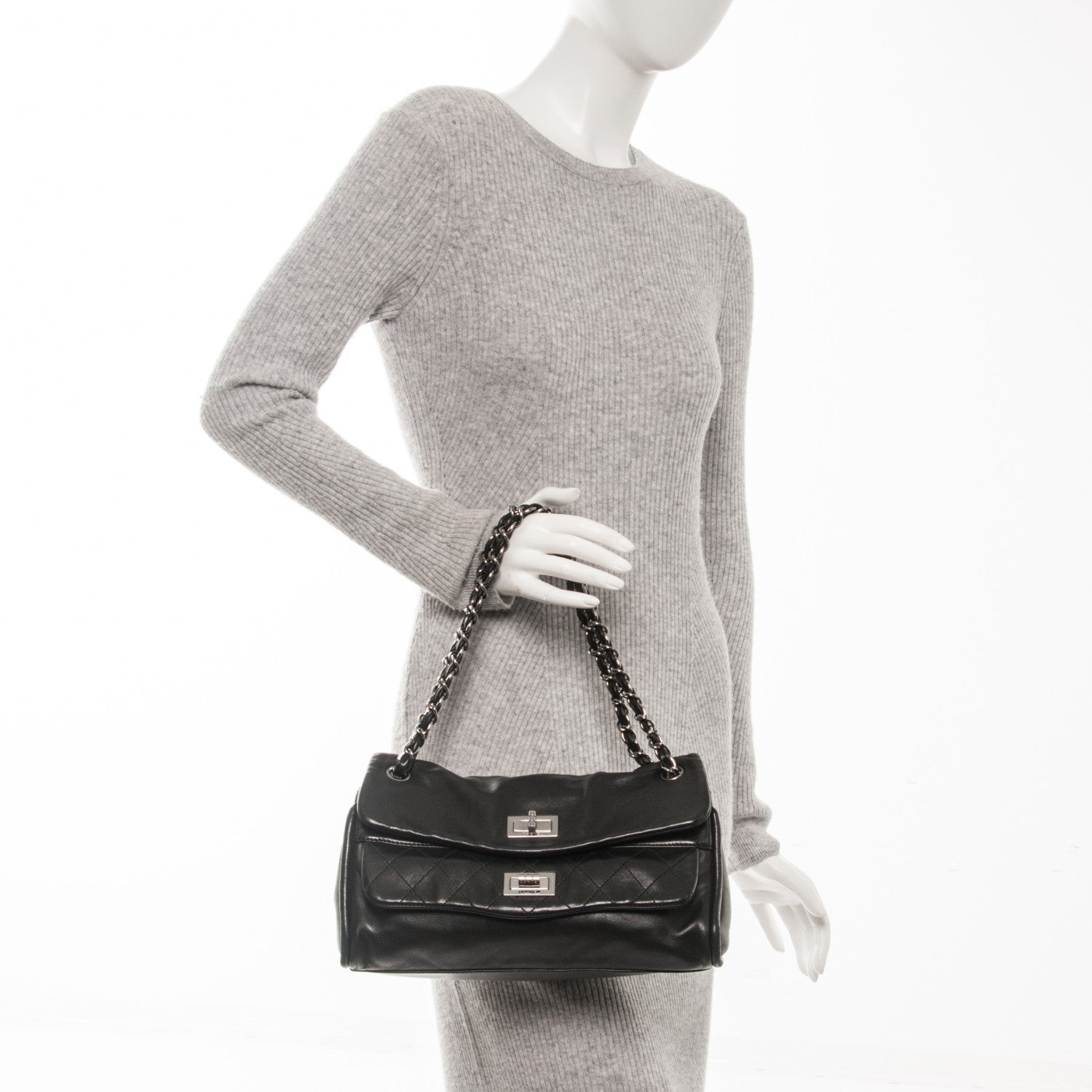 Chanel Lambskin Quilted Large Mademoiselle Double Flap Black 2 of 6