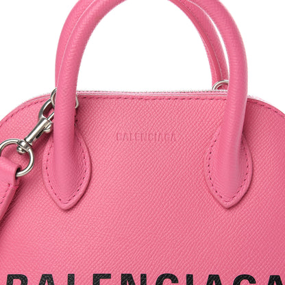 Balenciaga Signature Grained Calfskin Logo XXS Ville Top Handle Bag Rose Bubblegum Black 8 of 14
