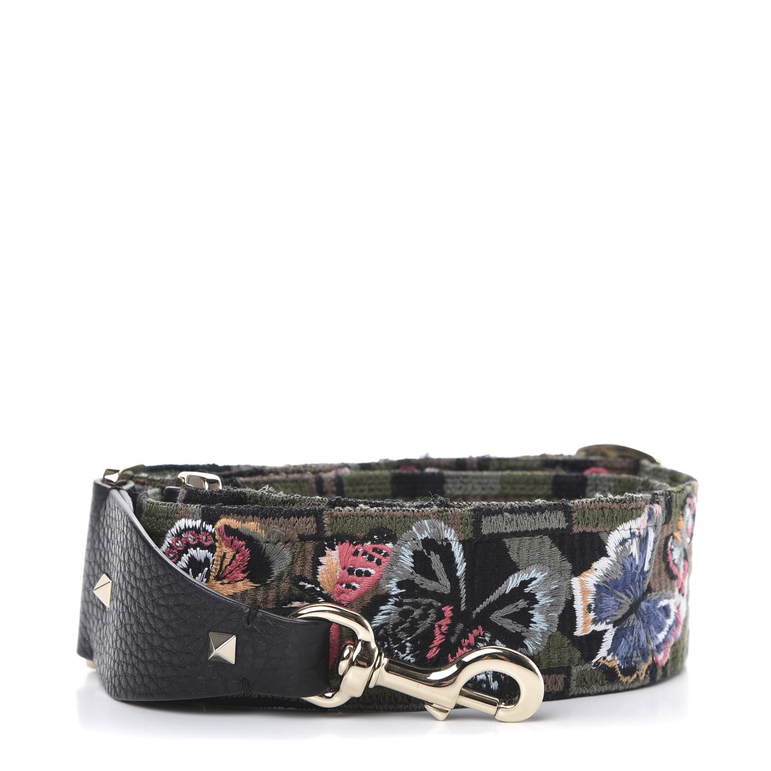 Valentino Garavani Canvas Camubutterfly Rockstud Guitar Strap Multicolor 1 of 4