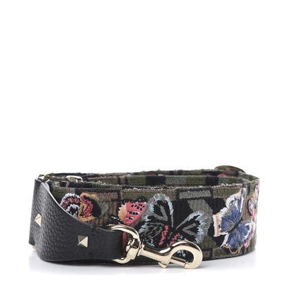 Valentino Garavani Canvas Camubutterfly Rockstud Guitar Strap Multicolor 1 of 4