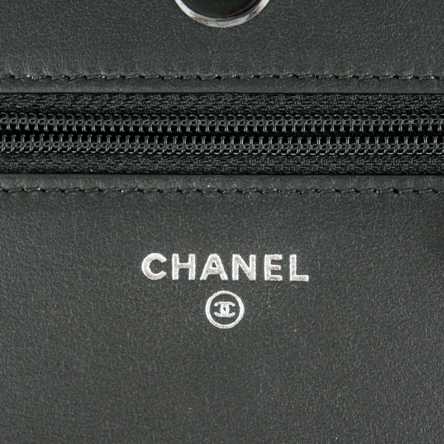 Calfskin Painted Chevron Embossed Boy Wallet On Chain WOC Black