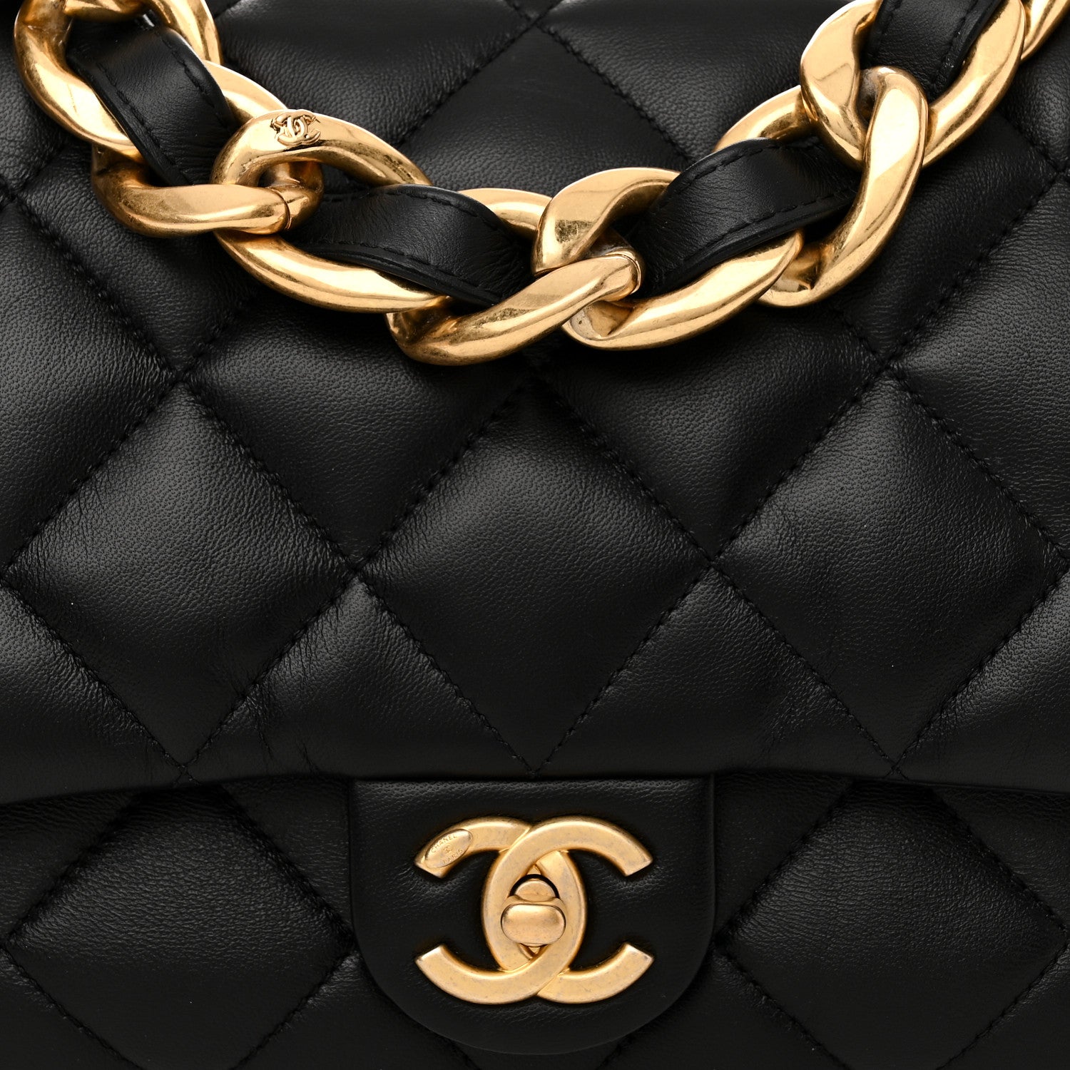 Chanel Lambskin Quilted Large CC Funky Town Flap Black 8 of 10