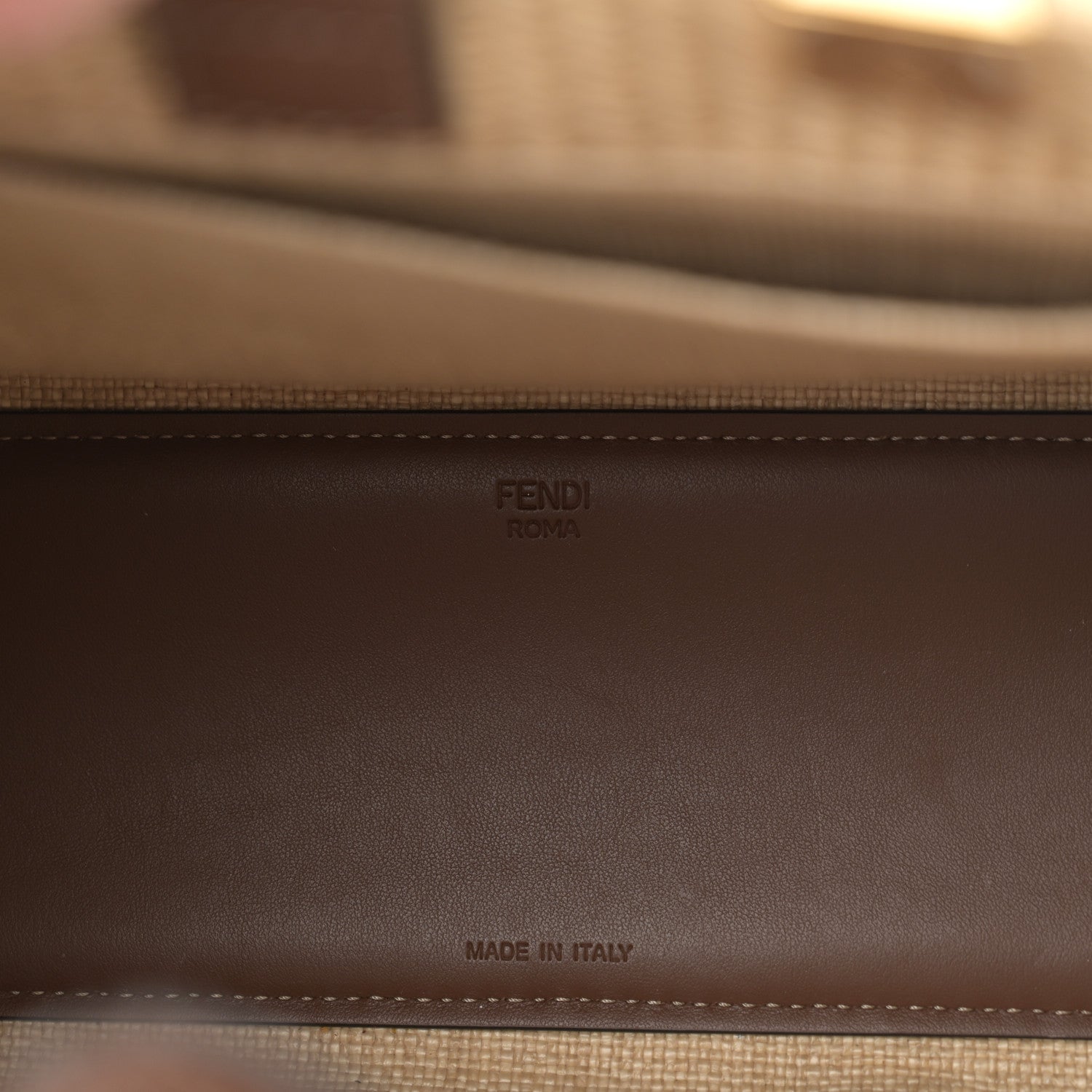 Fendi Paglia Chicco Riso Vitello Grace Logo Embroidered Small Fendi Sunshine Shopper Tote Alchemy Gianduia 5 of 12