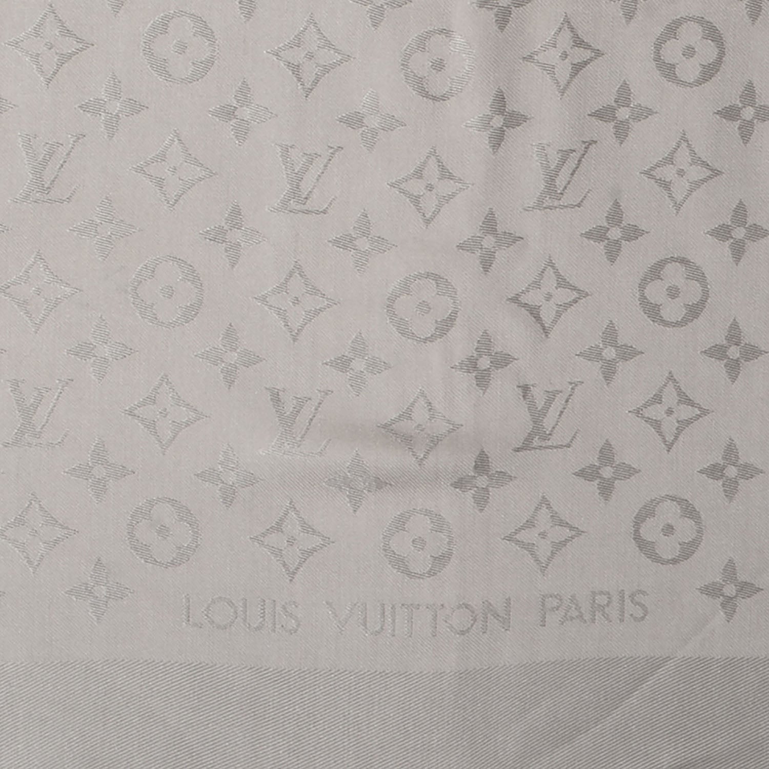 Louis Vuitton Silk Wool Monogram Shawl Beige 4 of 5