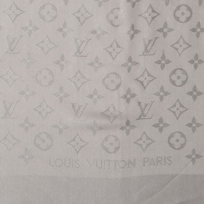 Louis Vuitton Silk Wool Monogram Shawl Beige 4 of 5