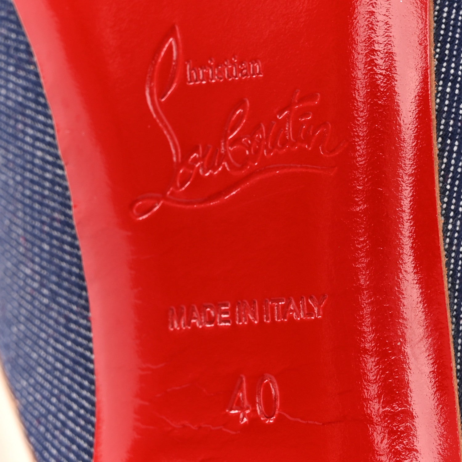Christian Louboutin Denim Jazz Calf So Kate 120 Pumps 40 Blue White 7 of 10
