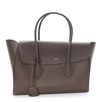 Salvatore Ferragamo Calfskin Firenze East West Tote Bag Clay 1 of 12