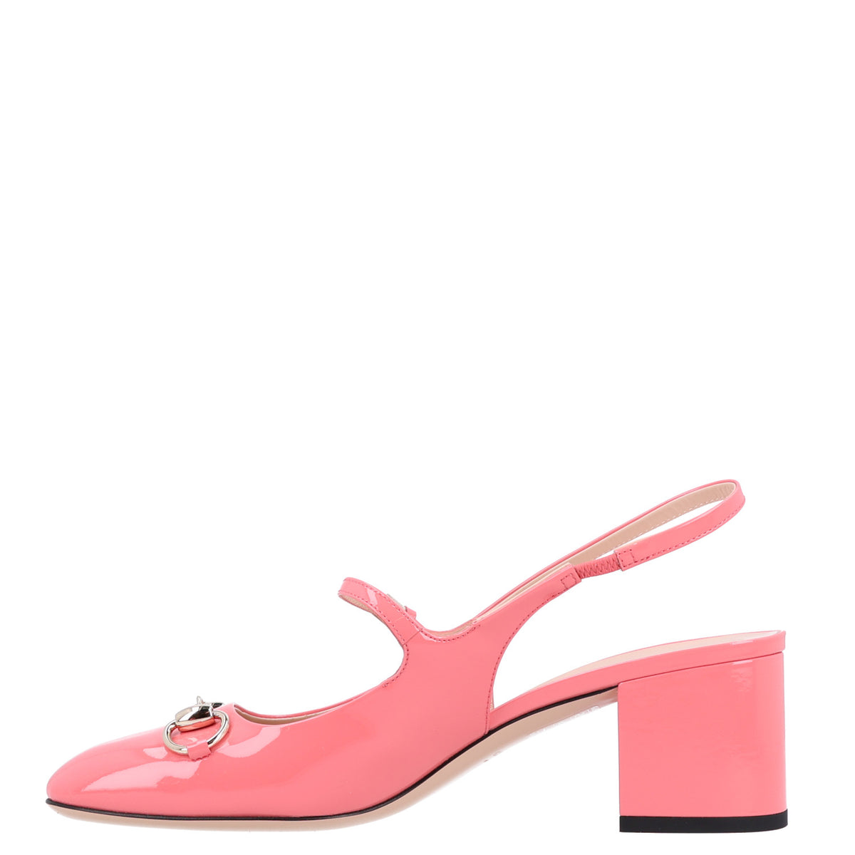 Gucci Vernice Crystal Horsebit Charlotte 42mm Slingback Pumps 39 Bubble Gum 1 of 10