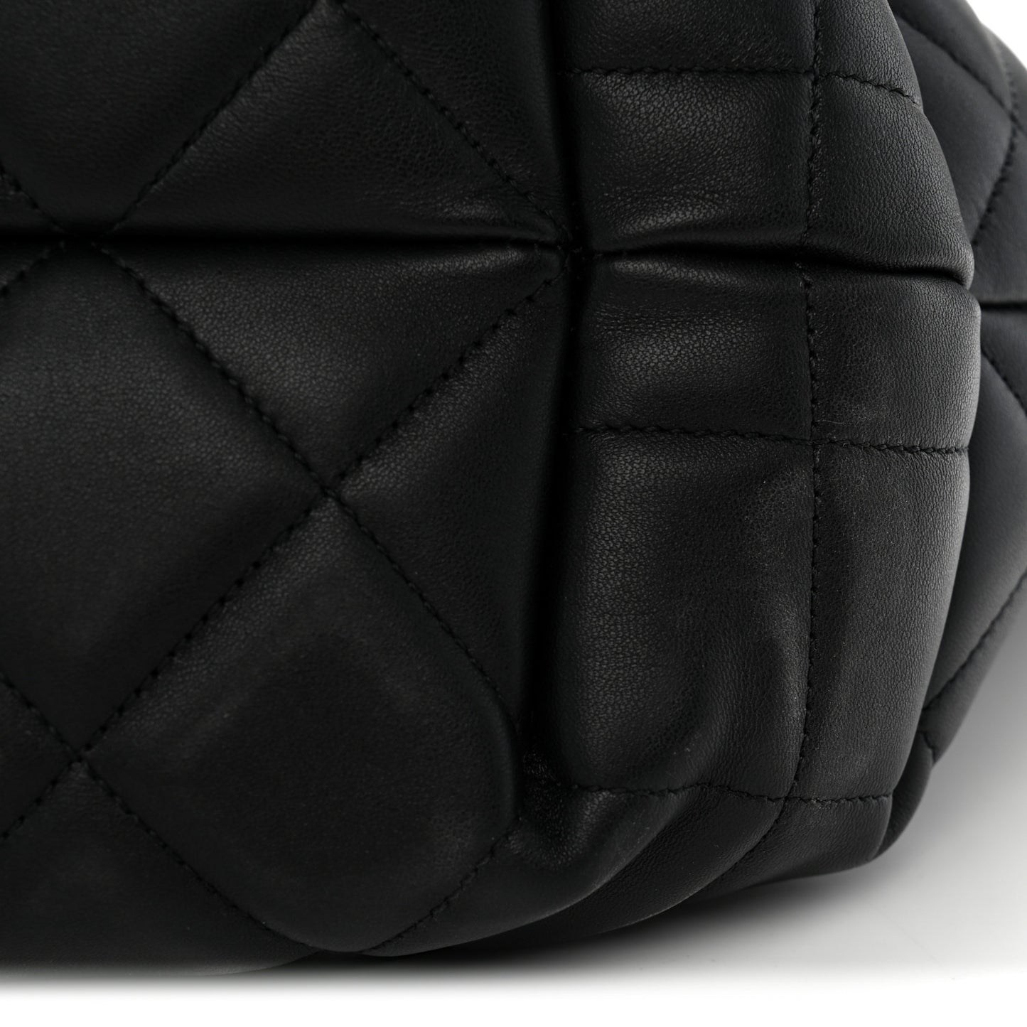 Lambskin Quilted CC Dweller Drawstring Tote Black