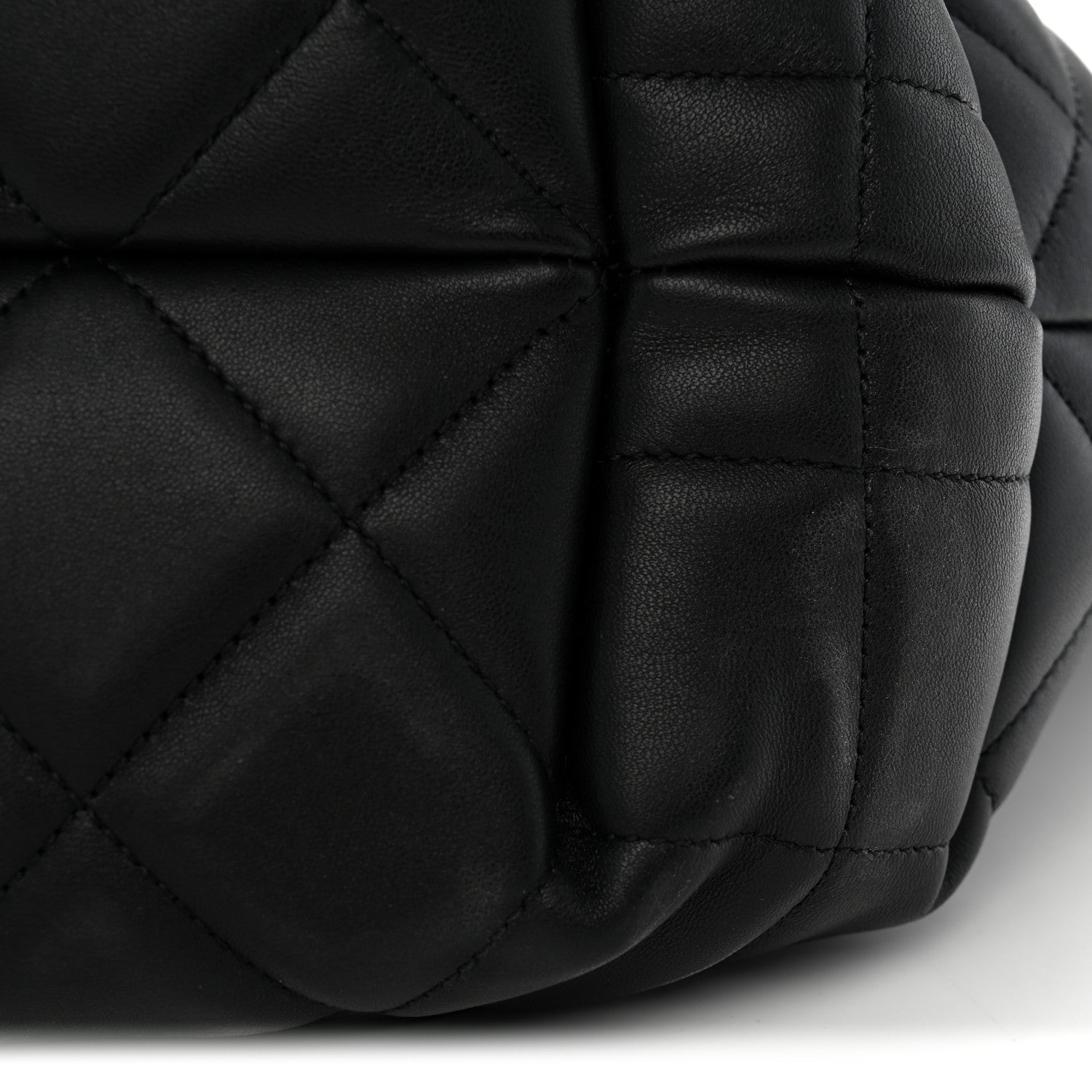 Chanel Lambskin Quilted CC Dweller Drawstring Tote Black 12 of 12