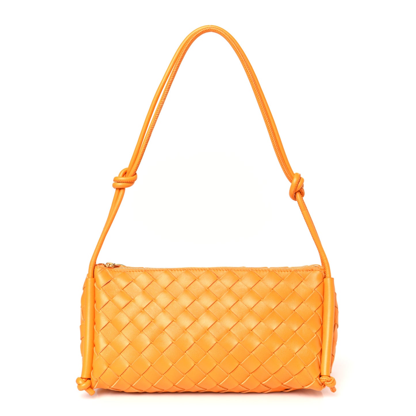 Nappa Intrecciato Pouch On Strap Tangerine