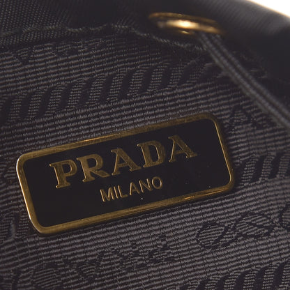 Prada Saffiano Tessuto Nylon Mini Bucket Crossbody Bag Black 8 of 9