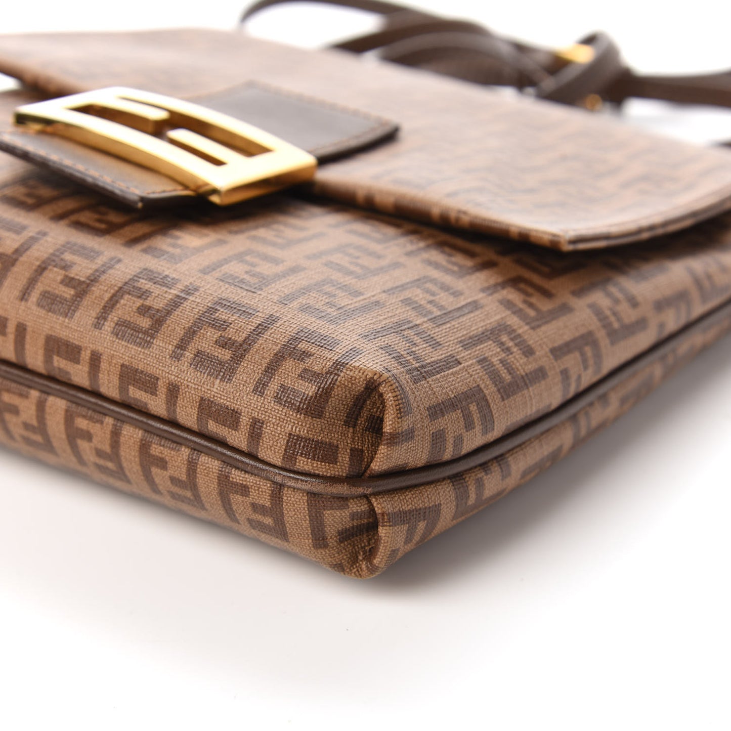Zucchino Spalmati Vitello Tube Messenger Bag Nocciola Castagna