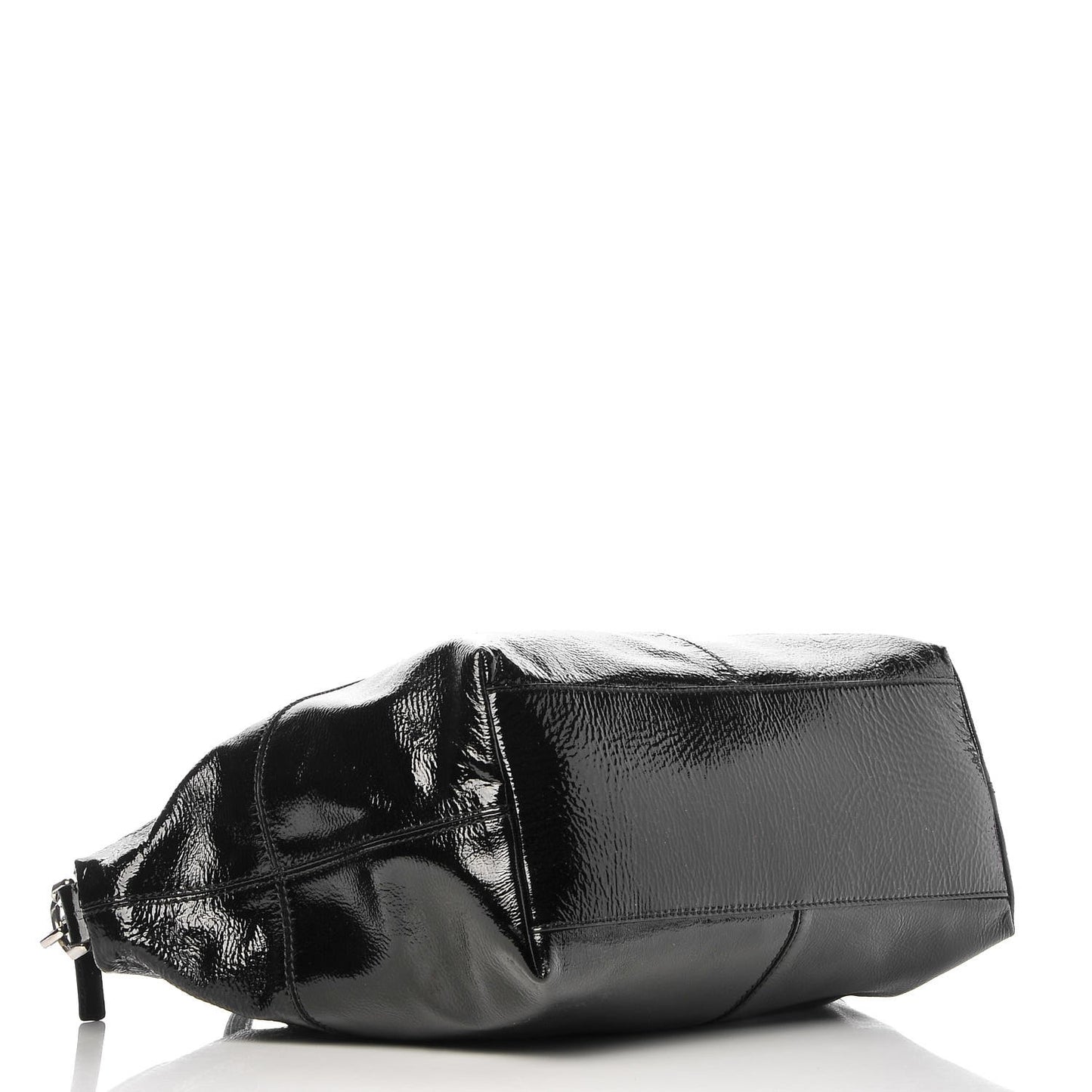 Crinkled Patent Medium Nightingale Black