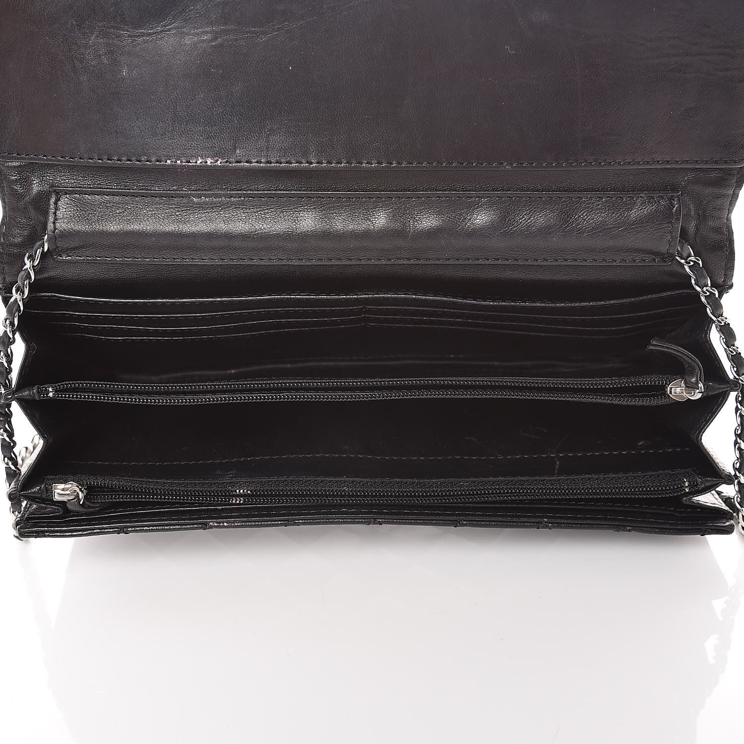 Chanel Lambskin Quilted East West Flap Clutch Black 5 of 20