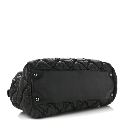 Chanel Calfskin Bubble Quilt Bowler Black 4 of 10