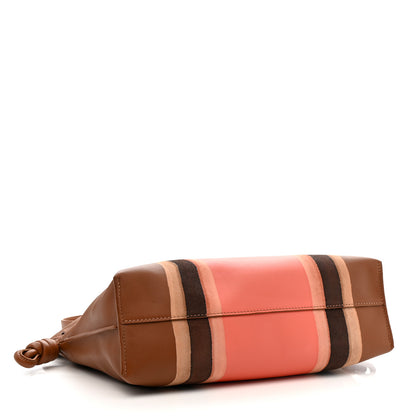 Loewe Nappa Calfskin Suede Medium Flamenco Landscape Knot Clutch Pecan Parrot Pink 4 of 10