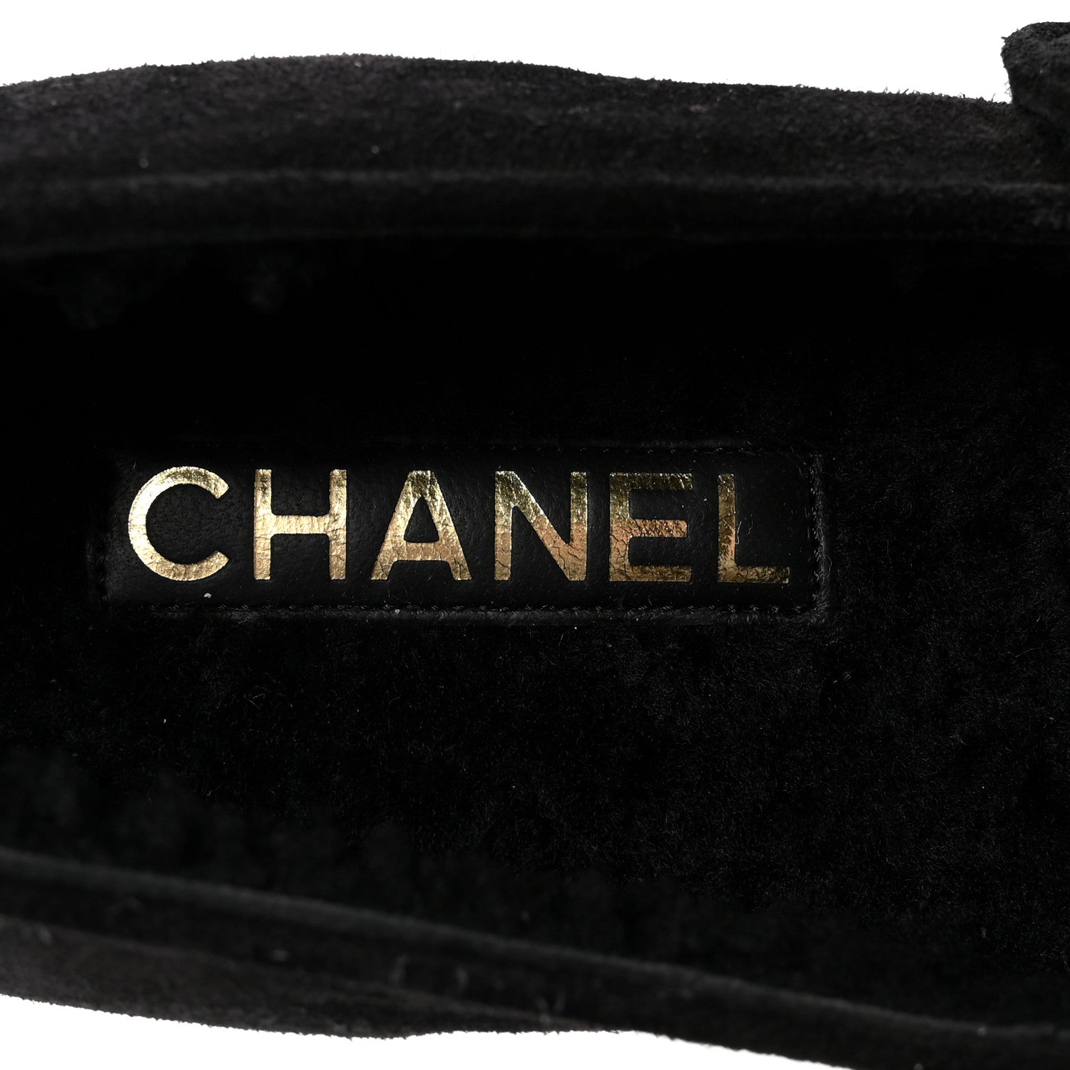 Chanel Suede Cap Toe CC Mary Jane Flats 37 Black 8 of 10