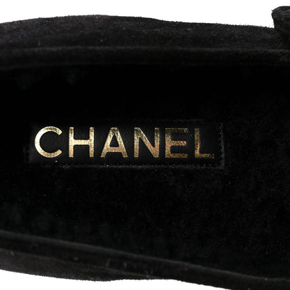 Chanel Suede Cap Toe CC Mary Jane Flats 37 Black 8 of 10