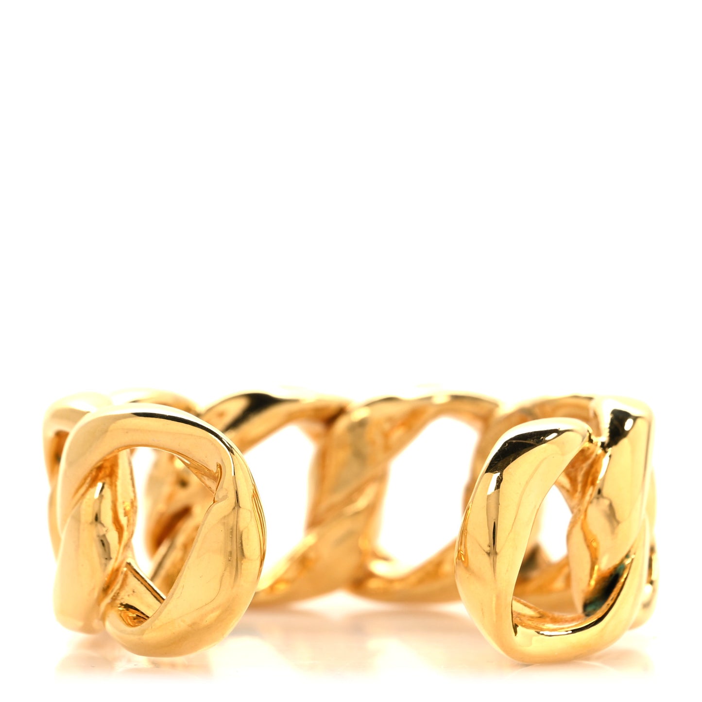 Metal Chain Link Cuff Bracelet Gold