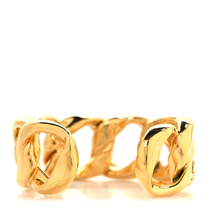 Chanel Metal Chain Link Cuff Bracelet Gold 3 of 4