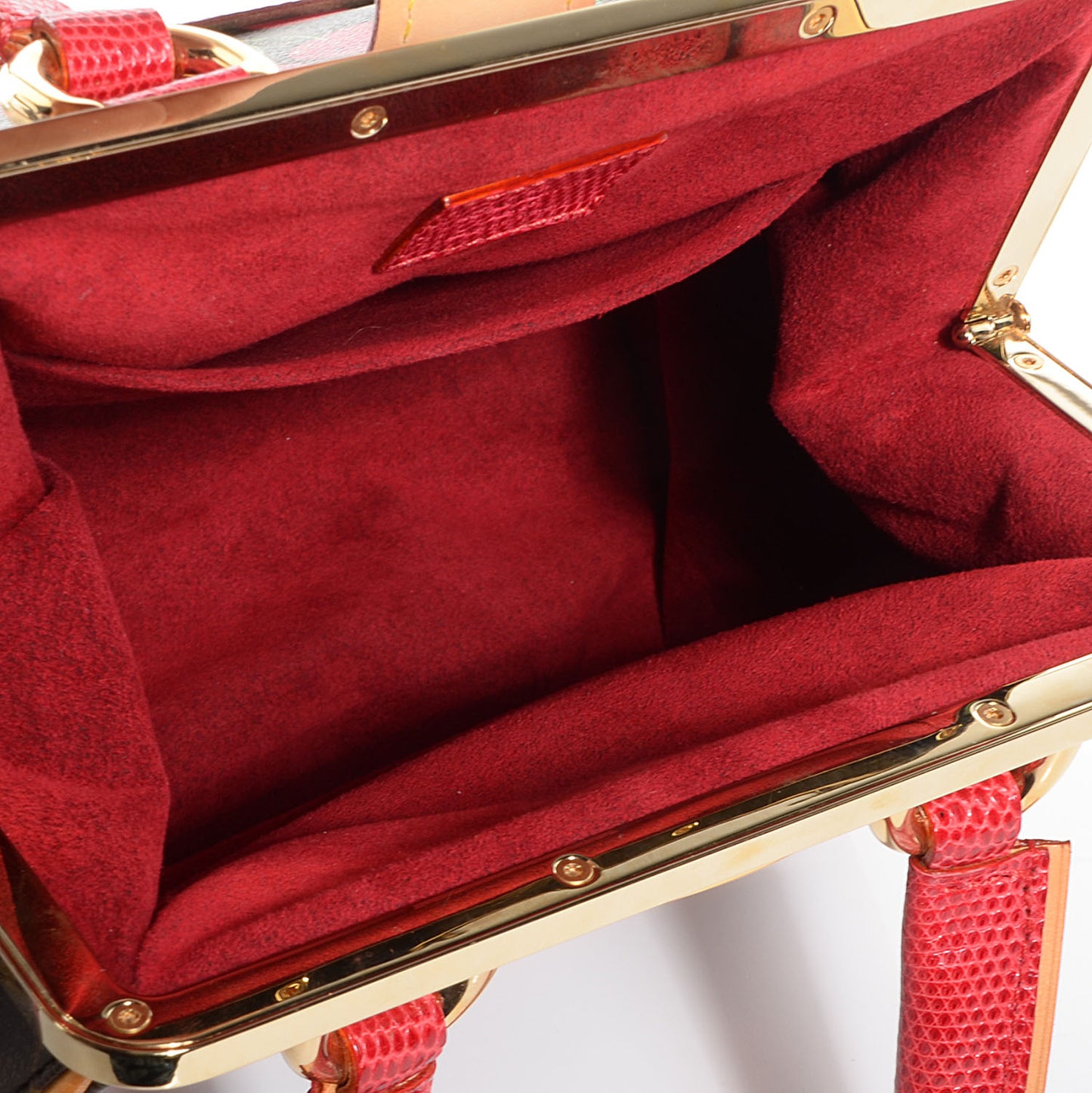 Monogram Cerises Lizard Sac Fermoir MM