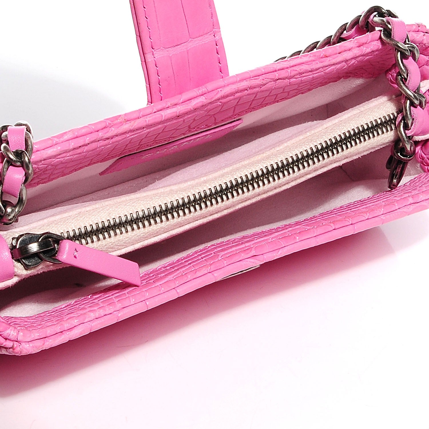 Chanel Alligator Mini Phone Holder Crossbody Bag Pink 5 of 7