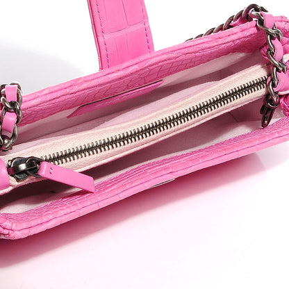 Chanel Alligator Mini Phone Holder Crossbody Bag Pink 5 of 7
