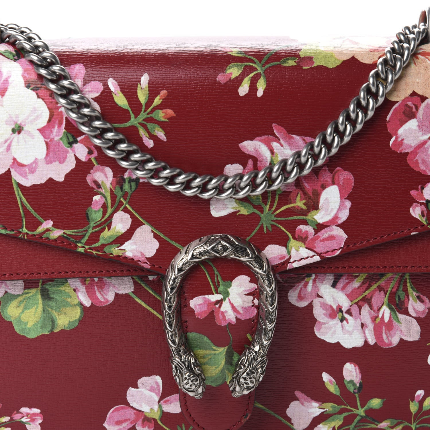 Gucci Calfskin Blooms Print Medium Dionysus Shoulder Bag Romantic Cherry Multicolor 10 of 10