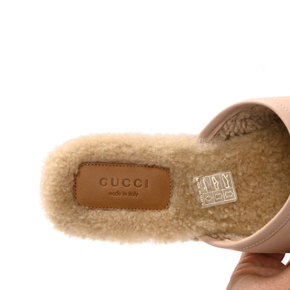 Gucci Nappa Wool Womens Fria Slippers 38 Skin Rose Butterscotch 7 of 9