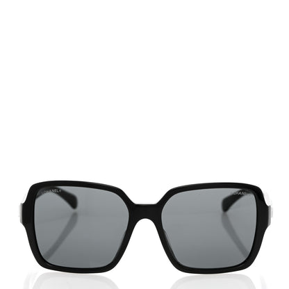 Chanel Acetate Polarized Square Sunglasses 5408-A Black 2 of 10