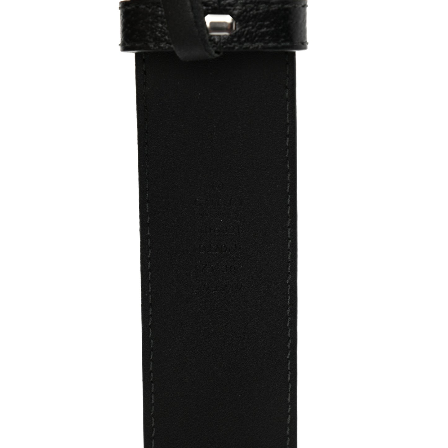 Textured Dollar Calfskin Nickel Double G 40mm Belt 75 30 Black