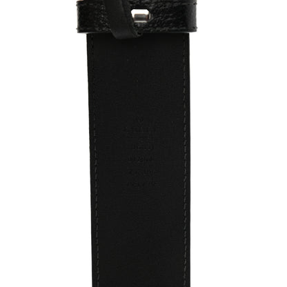 Gucci Textured Dollar Calfskin Nickel Double G 40mm Belt 75 30 Black 3 of 5
